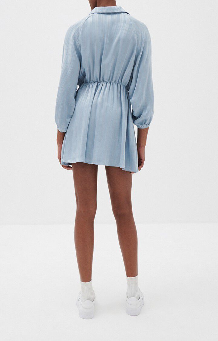 American Vintage Robe Femme Zinawood - BLEU CIEL Manches Longues Bleu - E21