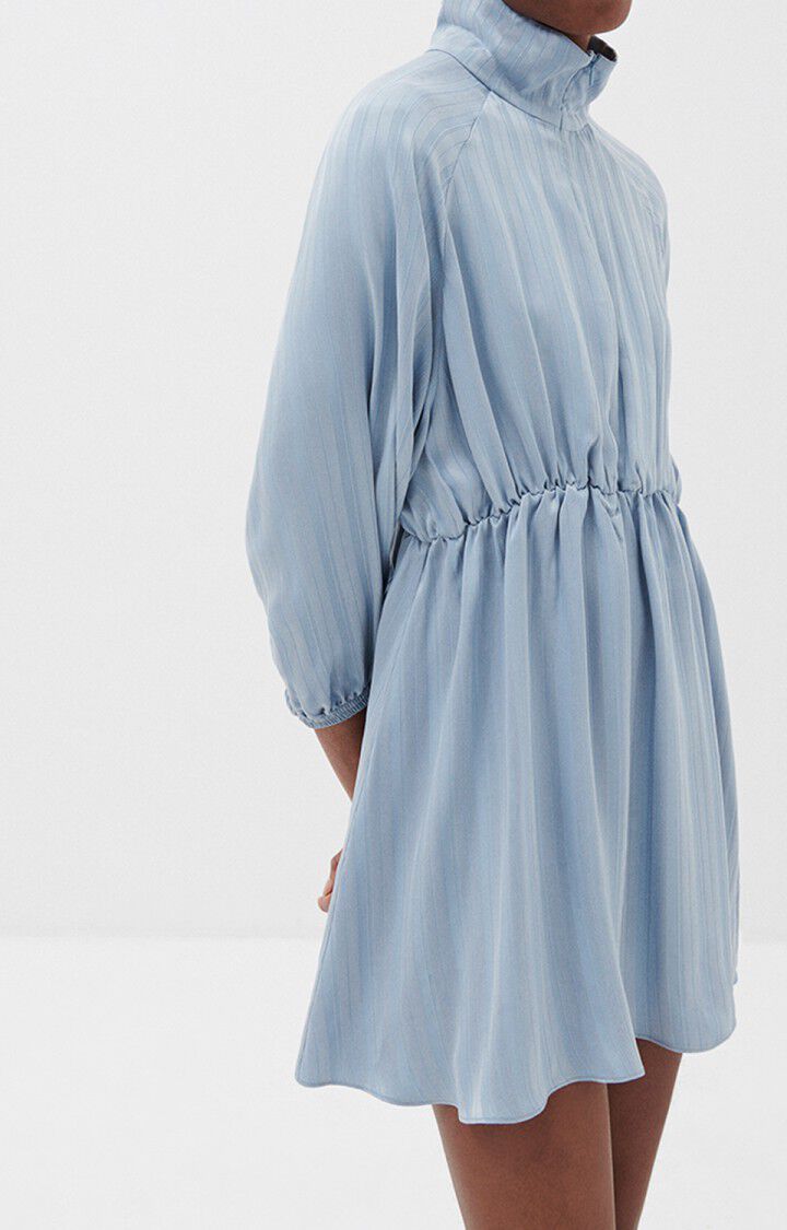 american vintage Robe femme Zinawood - BLEU CIEL Manches longues Bleu - E21