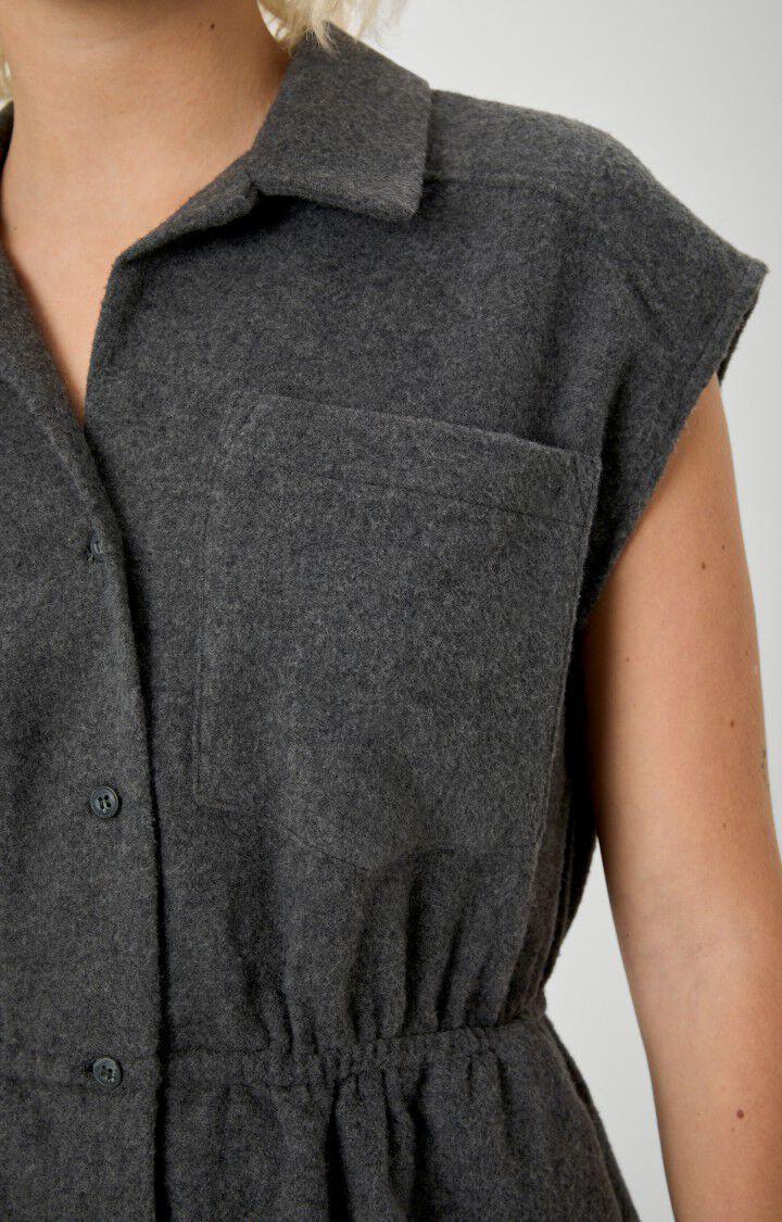 American Vintage Robe Femme Zippotam - GRIS CHINE Sans Manches Gris - H19