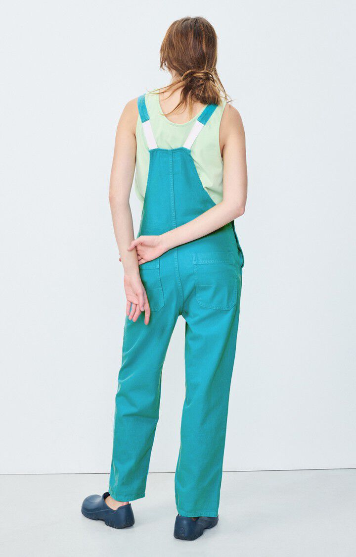 American Vintage Salopette Femme Datcity - TURQUOISE VINTAGE Fines Bretelles Bleu - E22