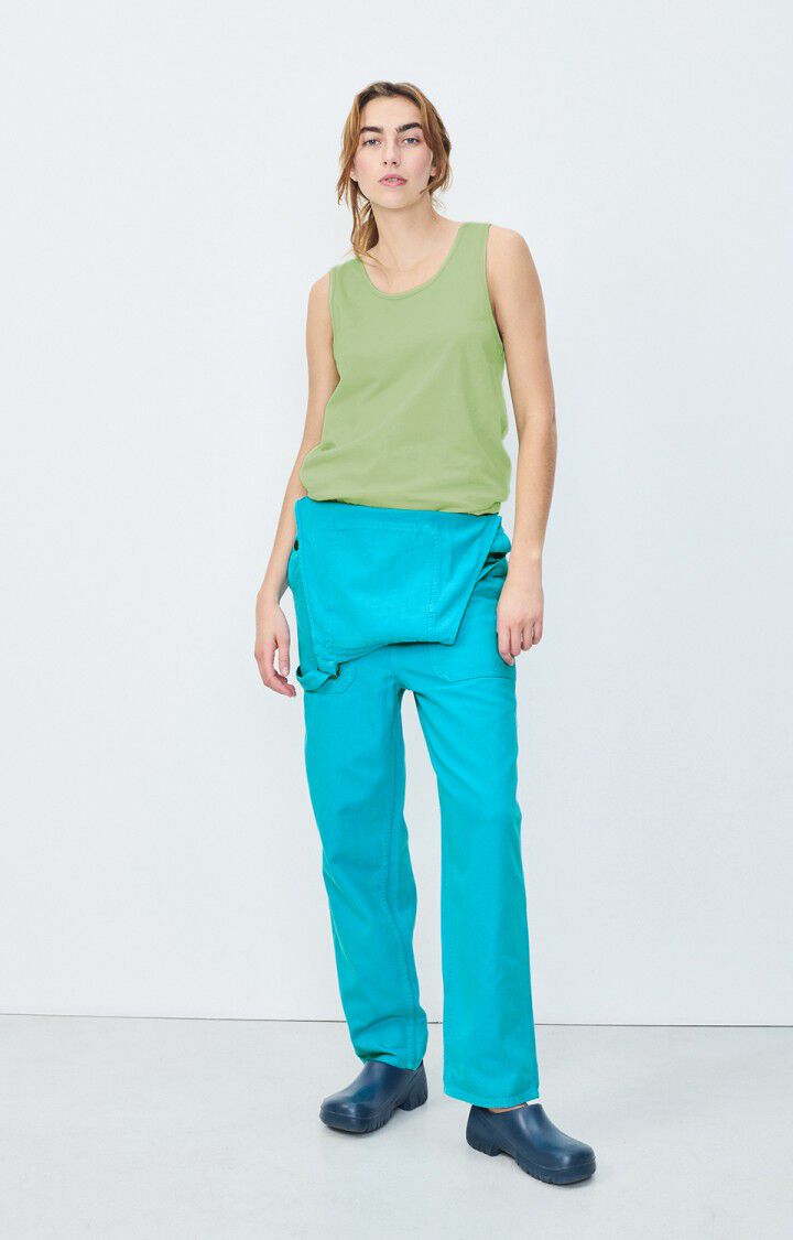 American Vintage Salopette Femme Datcity - TURQUOISE VINTAGE Fines Bretelles Bleu - E22