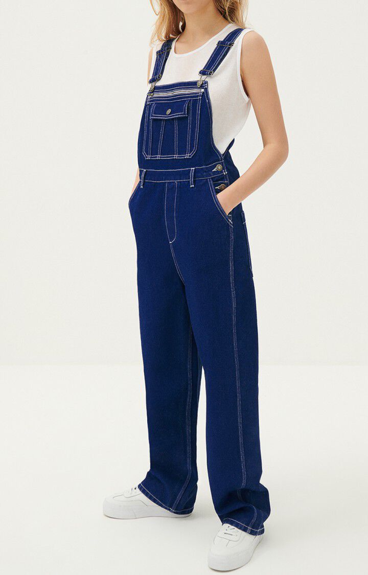 american vintage Salopette femme Gambird - INDIGO Fines bretelles Bleu - E21