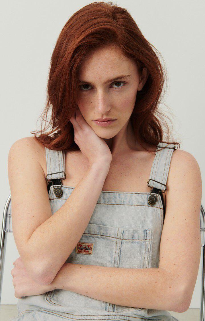American Vintage Salopette Femme Joybird - WINTER BLEACHED 0 Fines Bretelles Bleu - E24