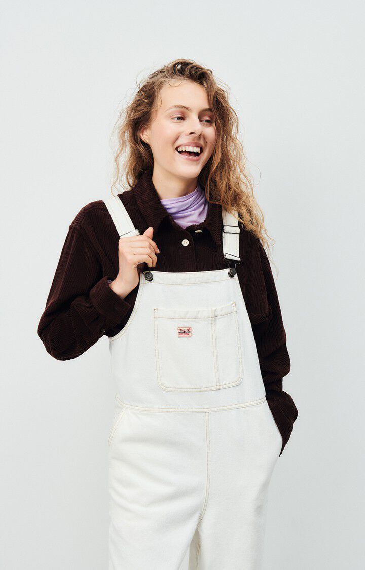 American Vintage Salopette Femme Jozastreet - OFF WHITE 0 Fines Bretelles Blanc - E25