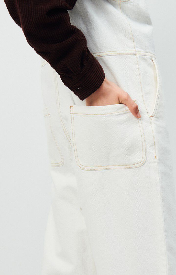American Vintage Salopette Femme Jozastreet - OFF WHITE 0 Fines Bretelles Blanc - E25