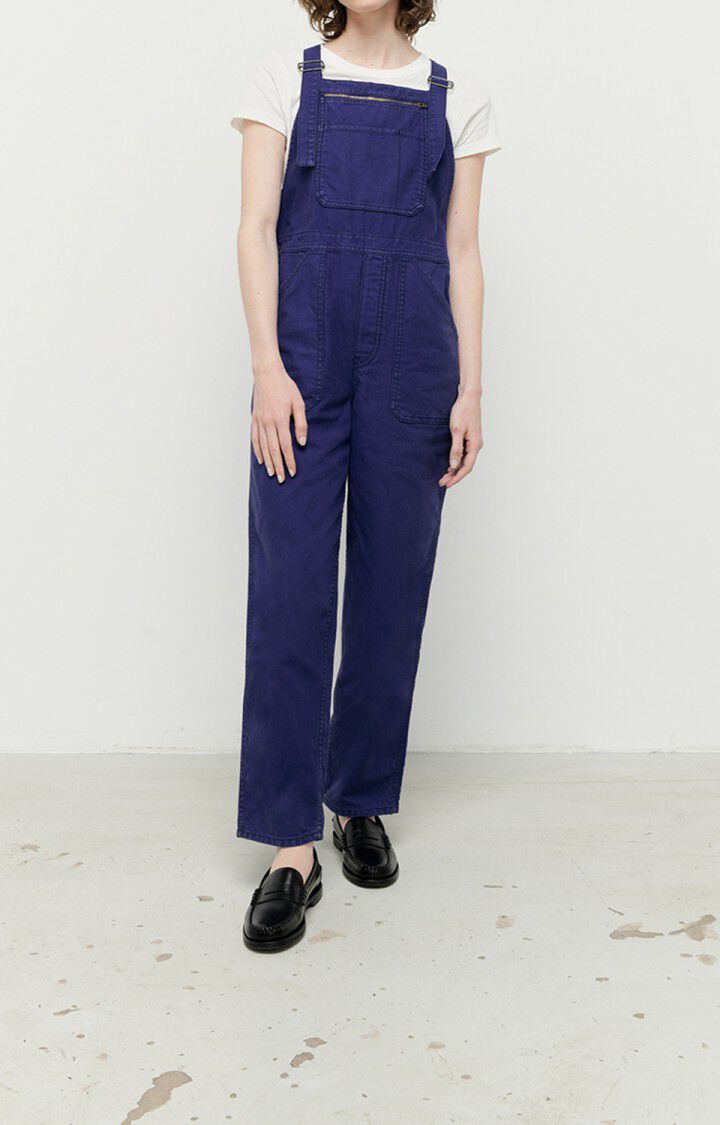 american vintage Salopette femme Otyburg - INDIGO VINTAGE Fines bretelles Bleu - E22