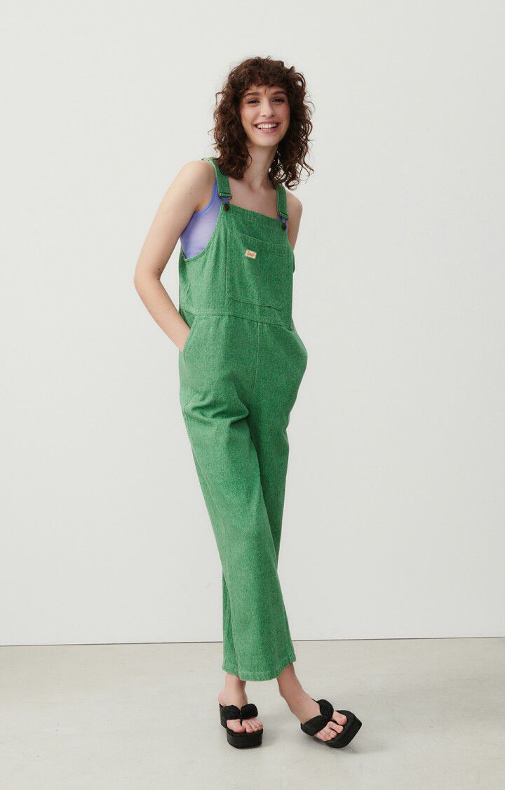 American Vintage Salopette Femme Tineborow - BASILIC 0 Fines Bretelles Vert - E24