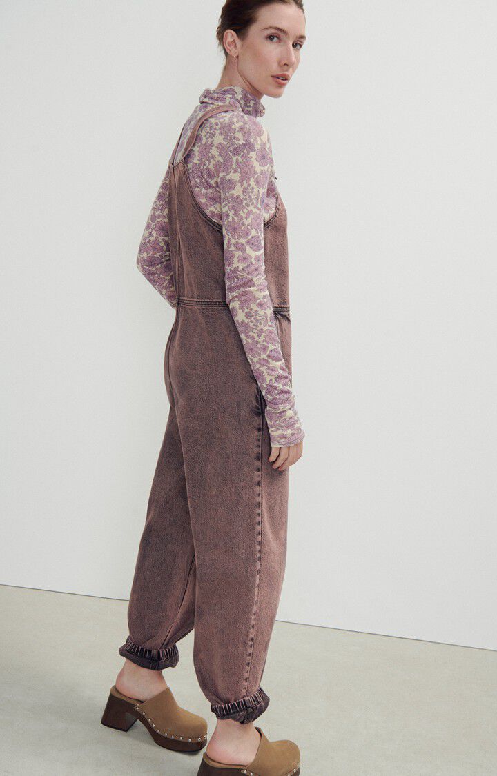 American Vintage Salopette Femme Yopday - SURTEINTURE ROSE 0 Fines Bretelles Rose - H23