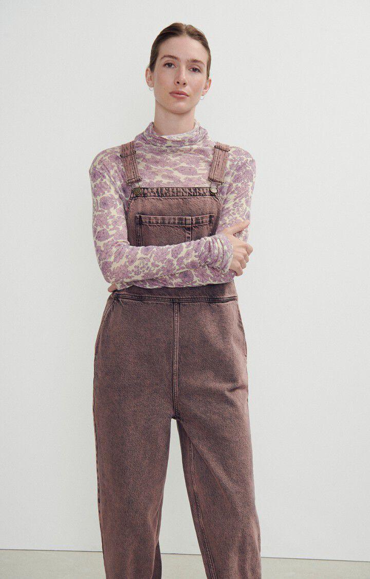 American Vintage Salopette Femme Yopday - SURTEINTURE ROSE 0 Fines Bretelles Rose - H23