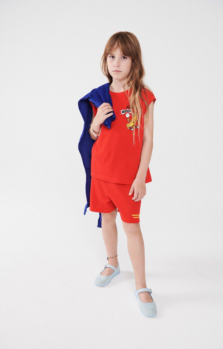 american vintage Short enfant Vifabeach - FRAISIER Rouge - E24