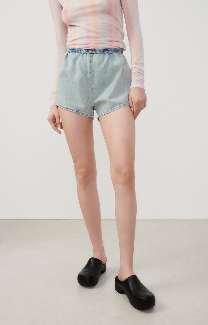 american vintage Short femme Besobay - STONE DIRTY Bleu - E24