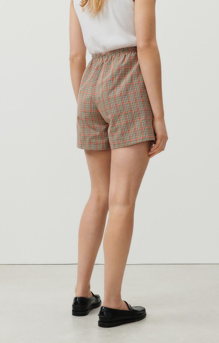 American Vintage Short Femme Etiz - PRINCE DE GALLES ORANGE Marron - E23