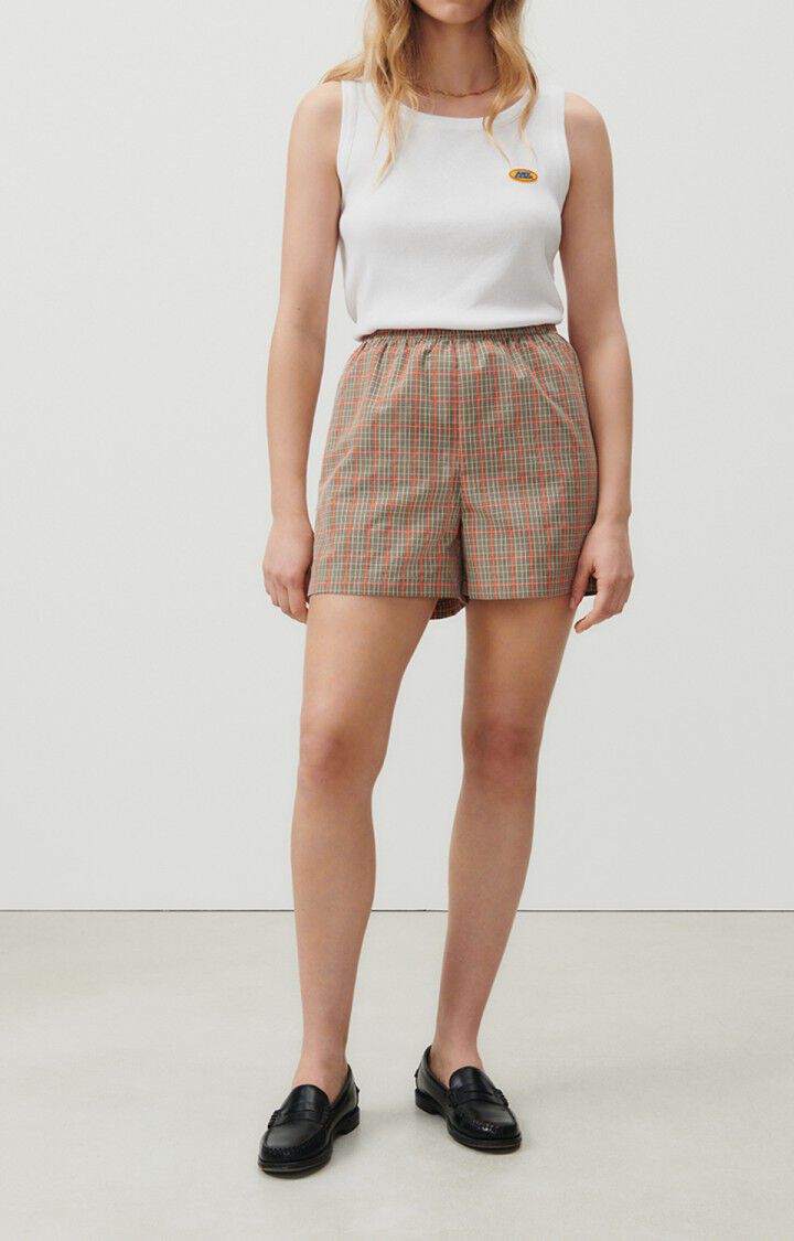American Vintage Short Femme Etiz - PRINCE DE GALLES ORANGE Marron - E23