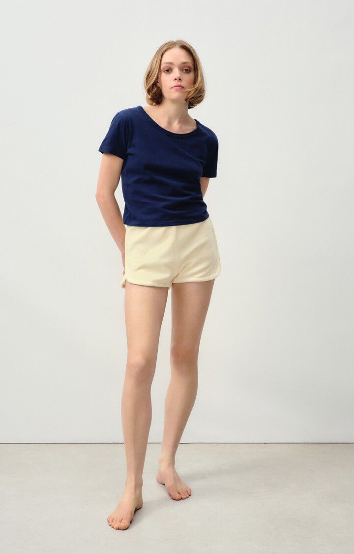 american vintage Short femme Izybay - VANILLE Beige - E24