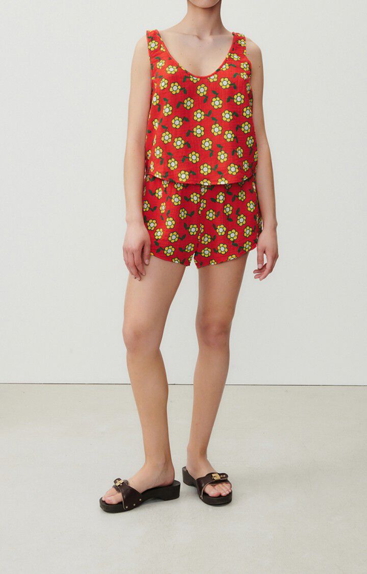 American Vintage Short Femme Oyobay - FLORE Rouge - E23