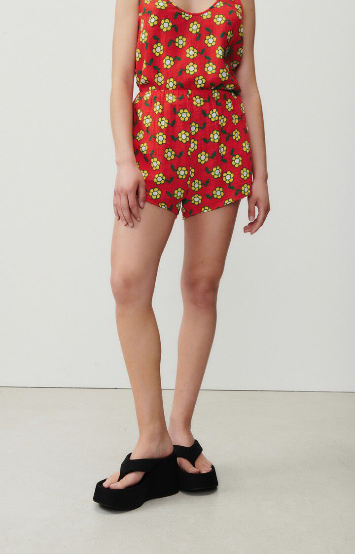 american vintage Short femme Oyobay - FLORE Rouge - E23