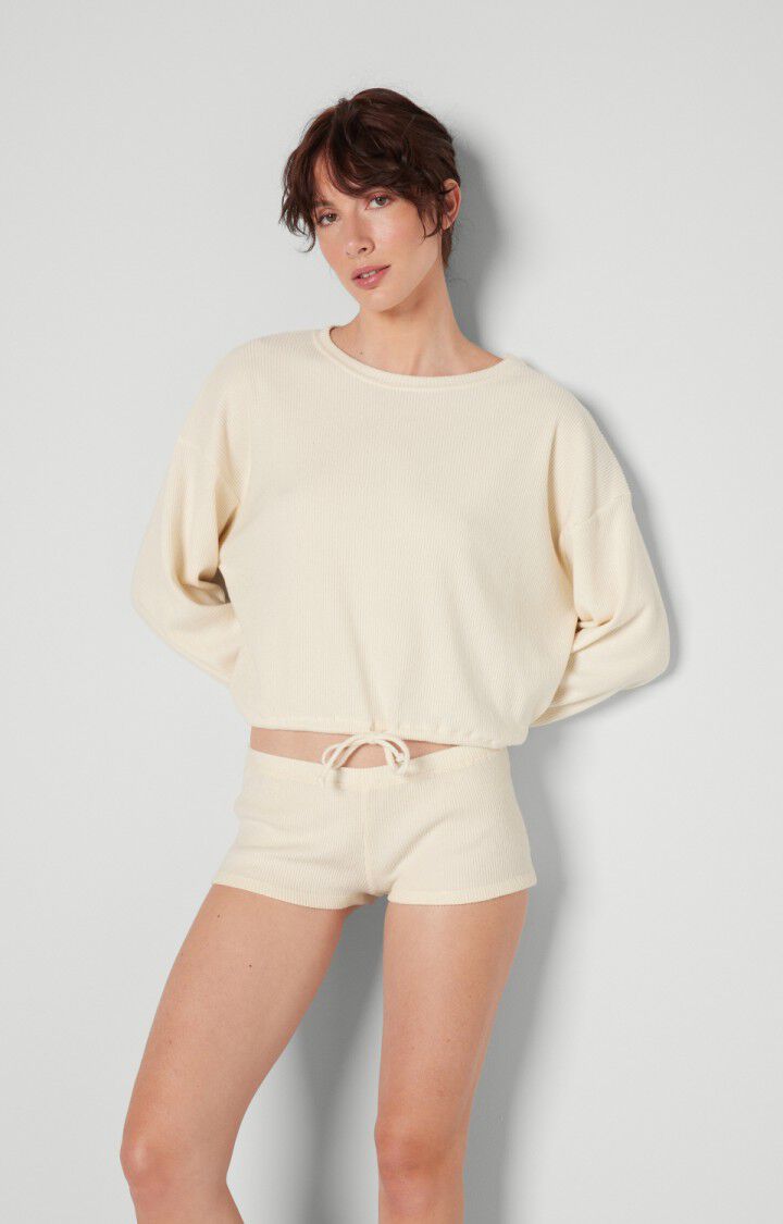 American Vintage Short Femme Riricake - ECRU CHINE Beige - H22