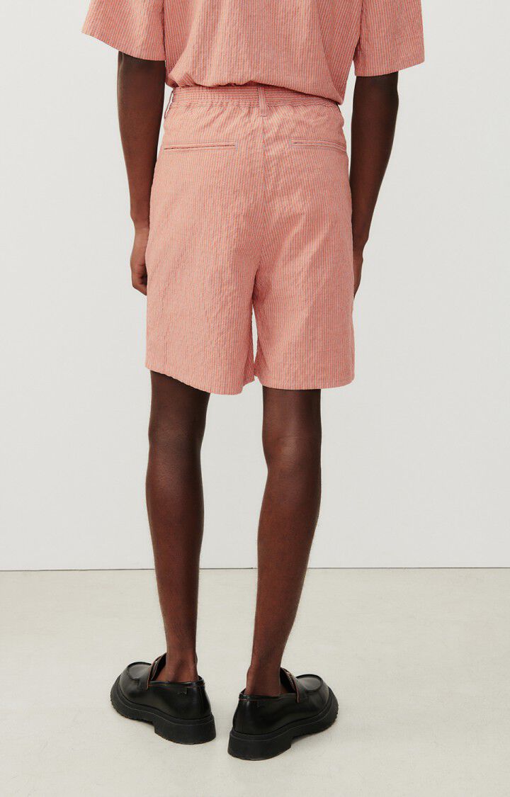 American Vintage Short Homme Keostreet - RAYURES GRISES ET ORANGE Orange - E24