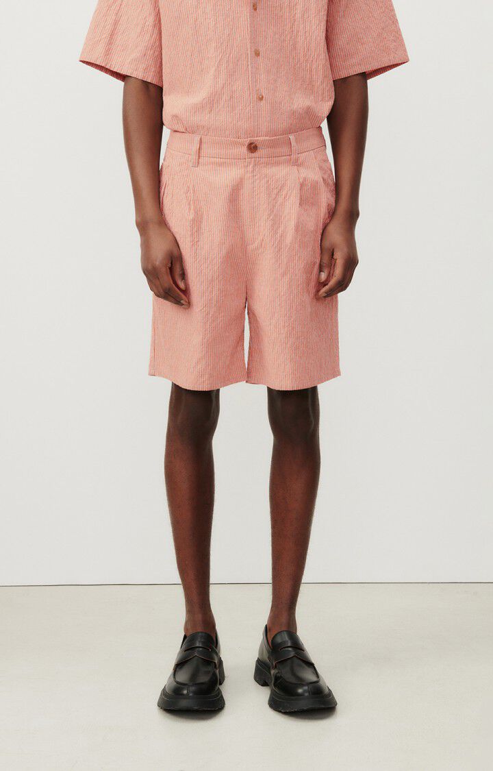 American Vintage Short Homme Keostreet - RAYURES GRISES ET ORANGE Orange - E24