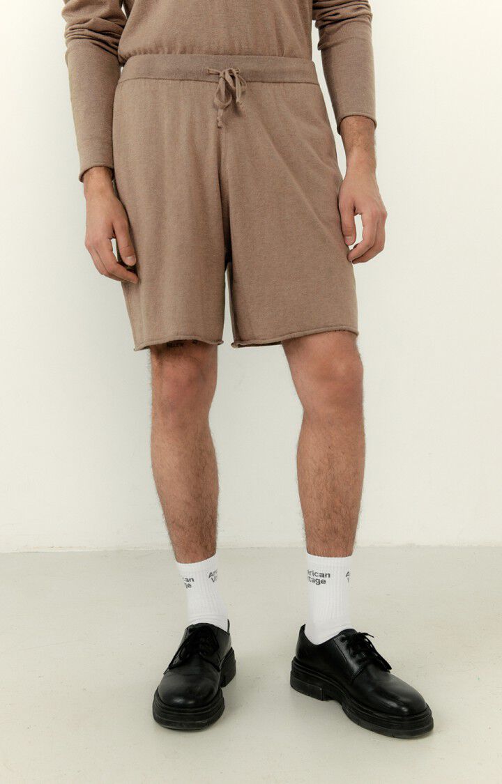 american vintage Short homme Marcel - CAFE AU LAIT CHINE Marron - E23