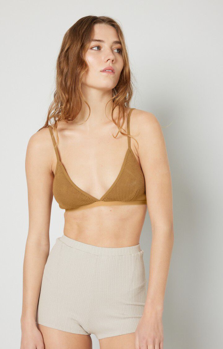 american vintage Soutien-gorge femme Mikewish - ANTILOPE Fines bretelles Marron - H19