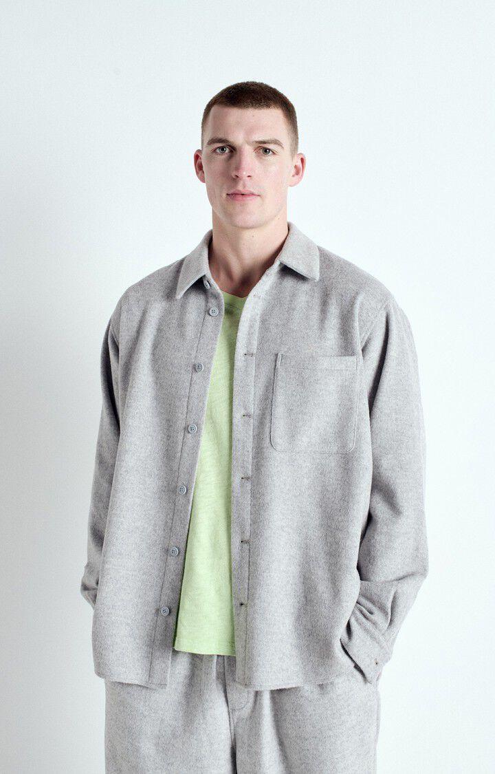 american vintage Surchemise homme Dodiloo - POLAIRE CHINE 64 Manches longues Gris - E25