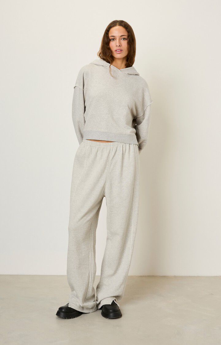 American Vintage Sweat à Capuche Femme Ganow - GRIS CLAIR CHINE 50 Manches Longues Gris - H23