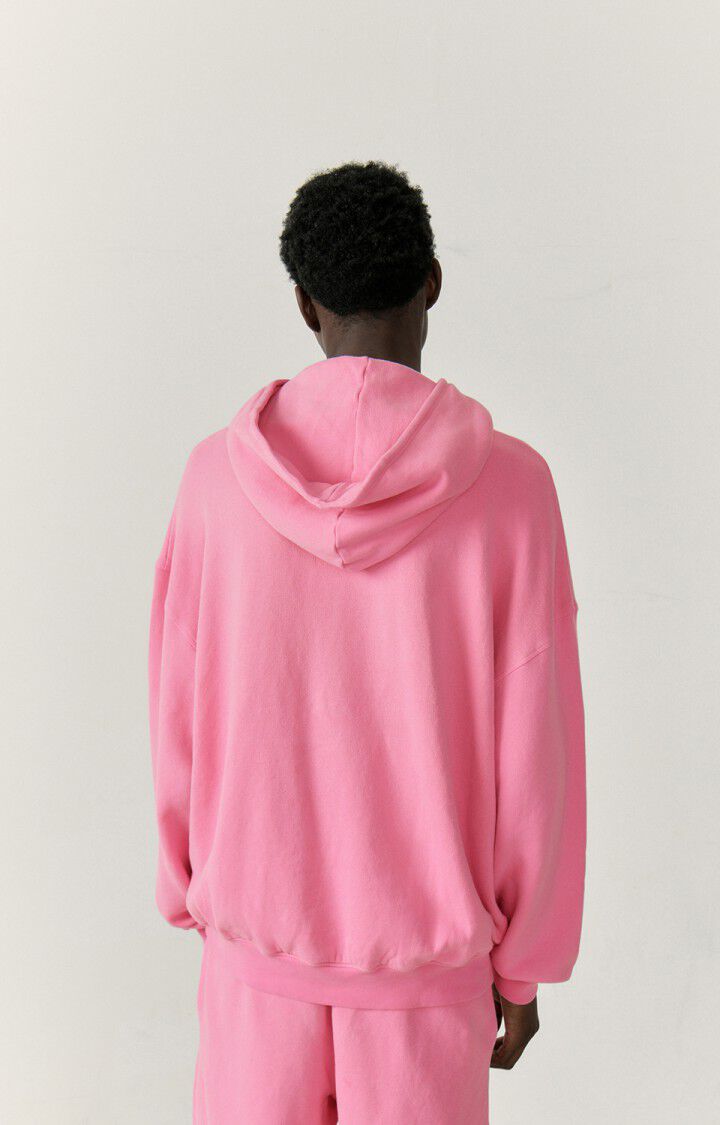 American Vintage Sweat à Capuche Homme Izubird - SUCRERIE VINTAGE 54 Manches Longues Rose - E23