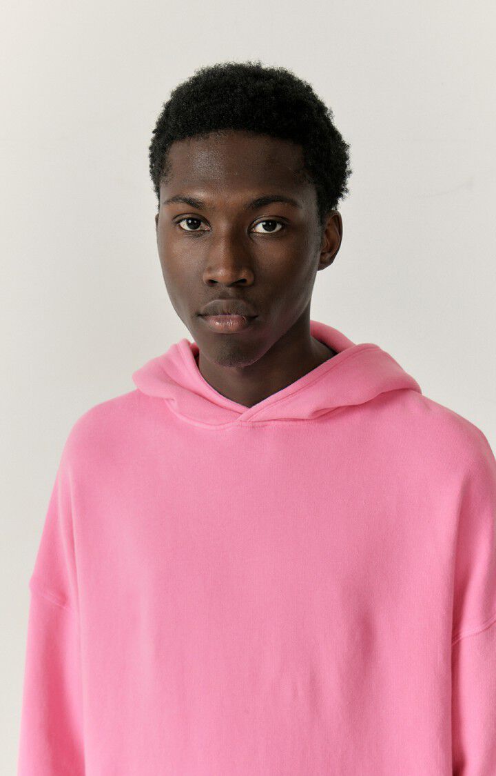 American Vintage Sweat à Capuche Homme Izubird - SUCRERIE VINTAGE 54 Manches Longues Rose - E23