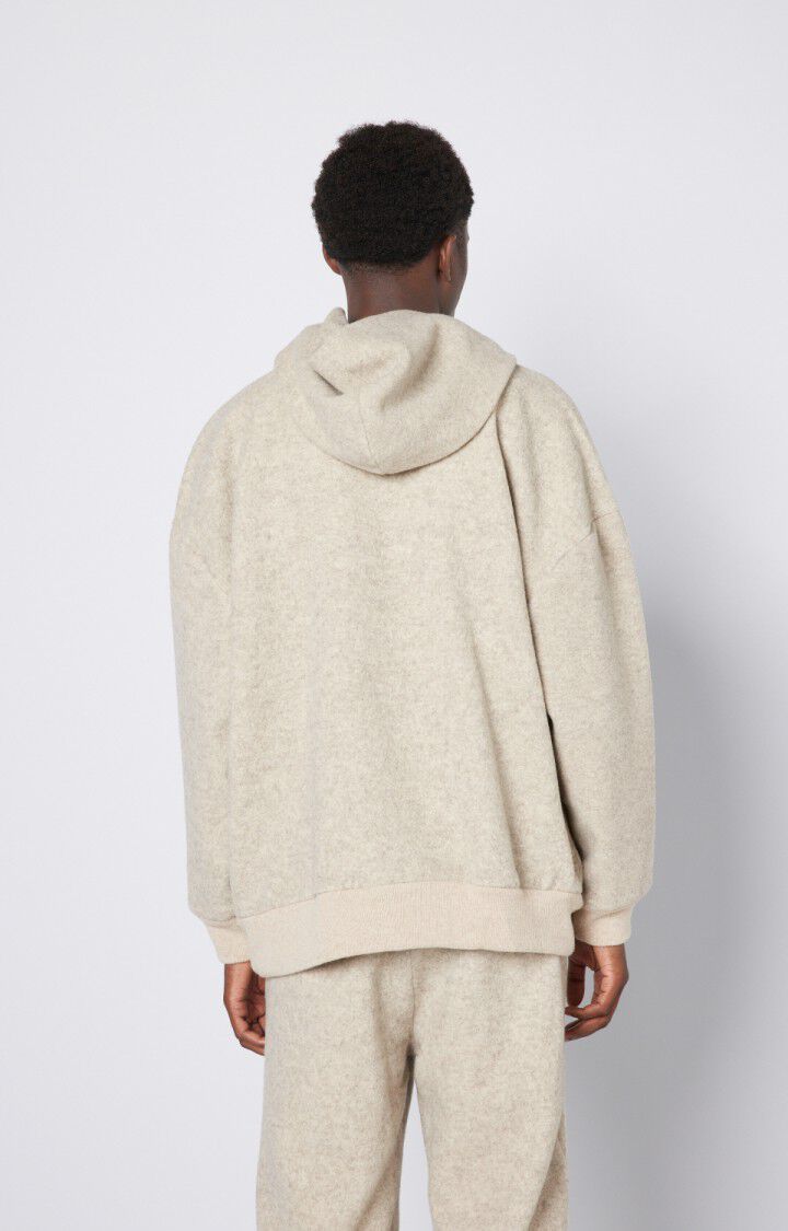 American Vintage Sweat à Capuche Homme Retobeach - BEIGE CHINE 51 Manches Longues Marron - E23