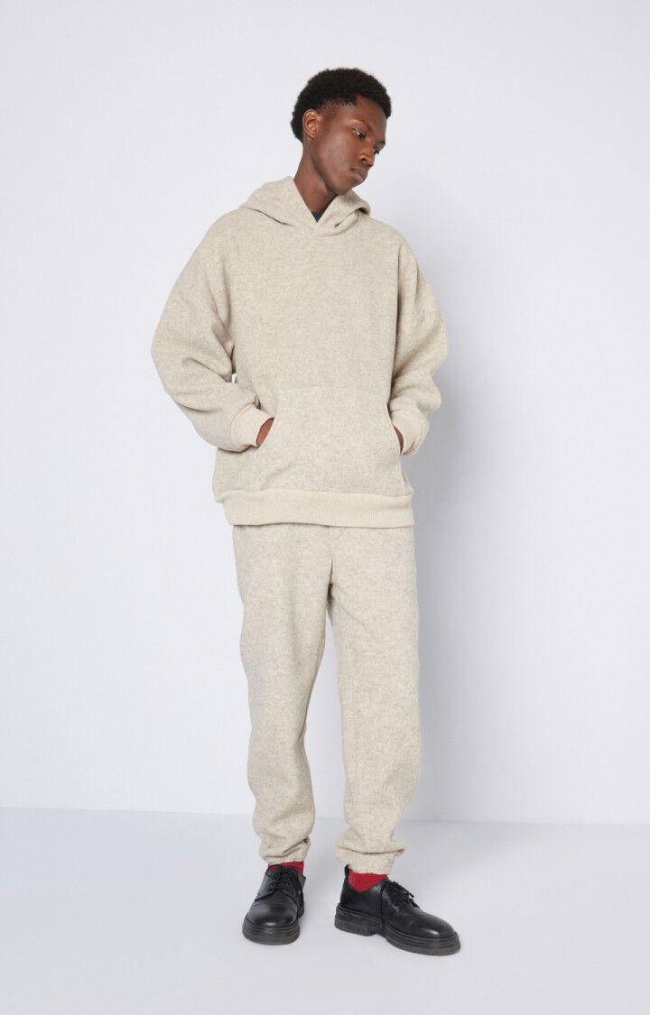 American Vintage Sweat à Capuche Homme Retobeach - BEIGE CHINE 51 Manches Longues Marron - E23