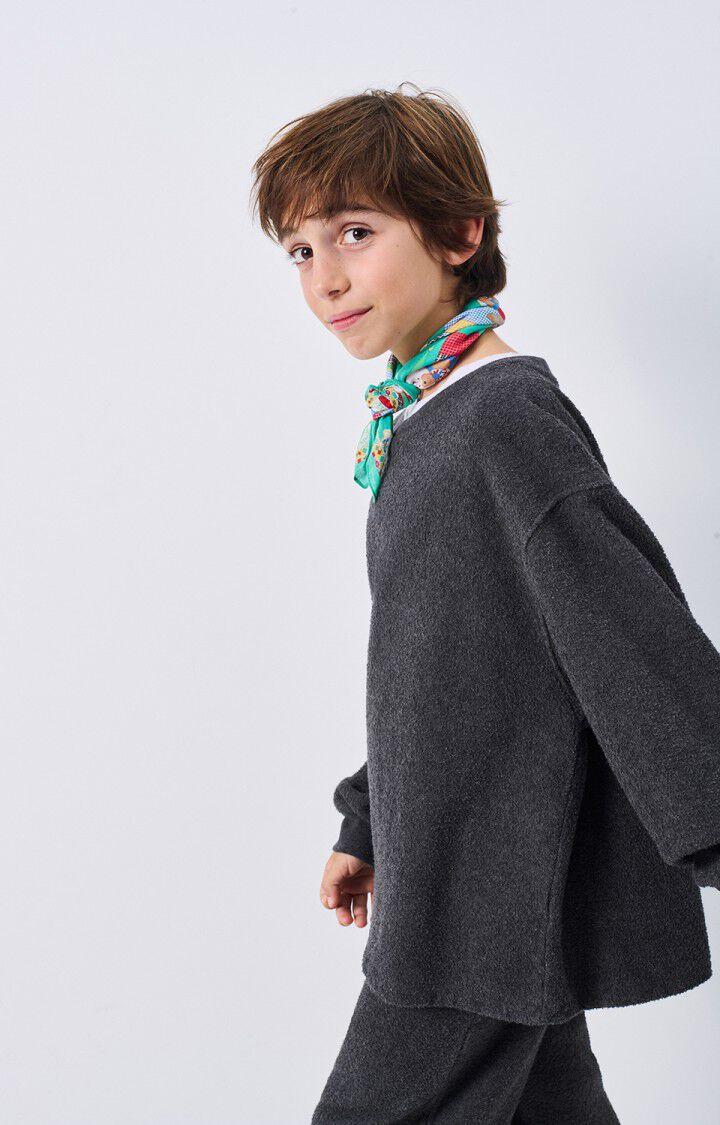 American Vintage Sweat Enfant Bobypark - ANTHRACITE CHINE 34 Manches Longues Gris - H24