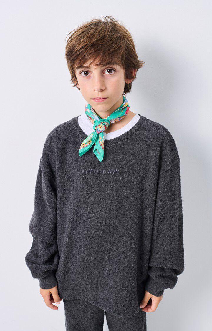 american vintage Sweat enfant Bobypark - ANTHRACITE CHINE 34 Manches longues Gris - H24