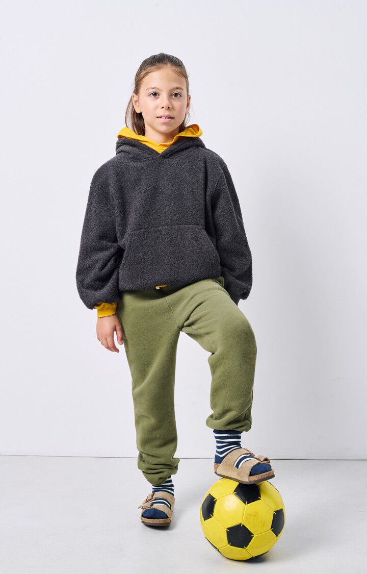 American Vintage Sweat Enfant Bobypark - ANTHRACITE CHINE 36 Manches Longues Gris - H24