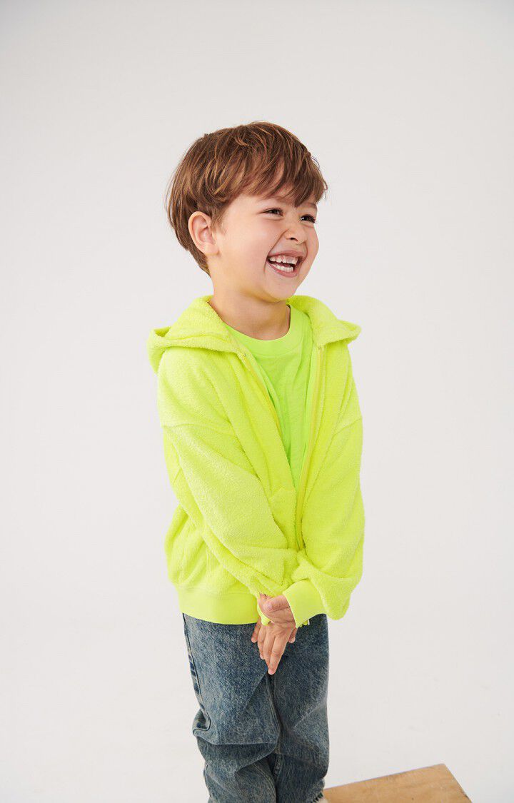 American Vintage Sweat Enfant Bobypark - JAUNE FLUO 32 Manches Longues Jaune - H24