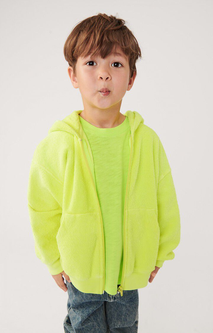 American Vintage Sweat Enfant Bobypark - JAUNE FLUO 32 Manches Longues Jaune - H24