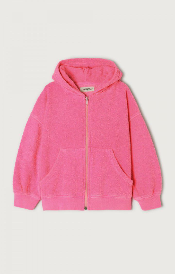 American Vintage Sweat Enfant Bobypark - PINK ACID FLUO 32 Manches Longues Rose - E24