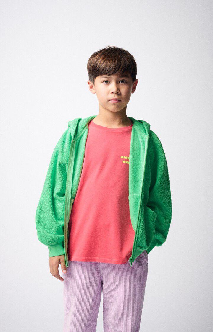 American Vintage Sweat Enfant Bobypark - VERT FLUO 32 Manches Longues Vert - E25
