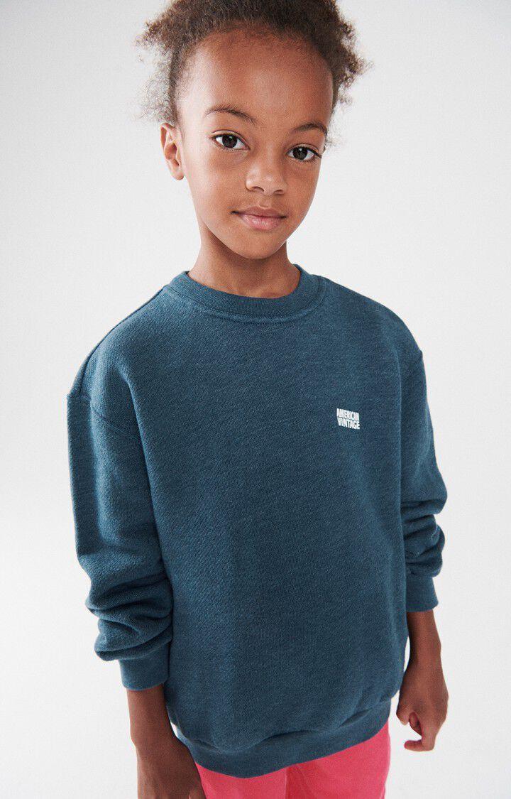 American Vintage Sweat Enfant Doven - ASTRE SURTEINT 32 Manches Longues Bleu - E25