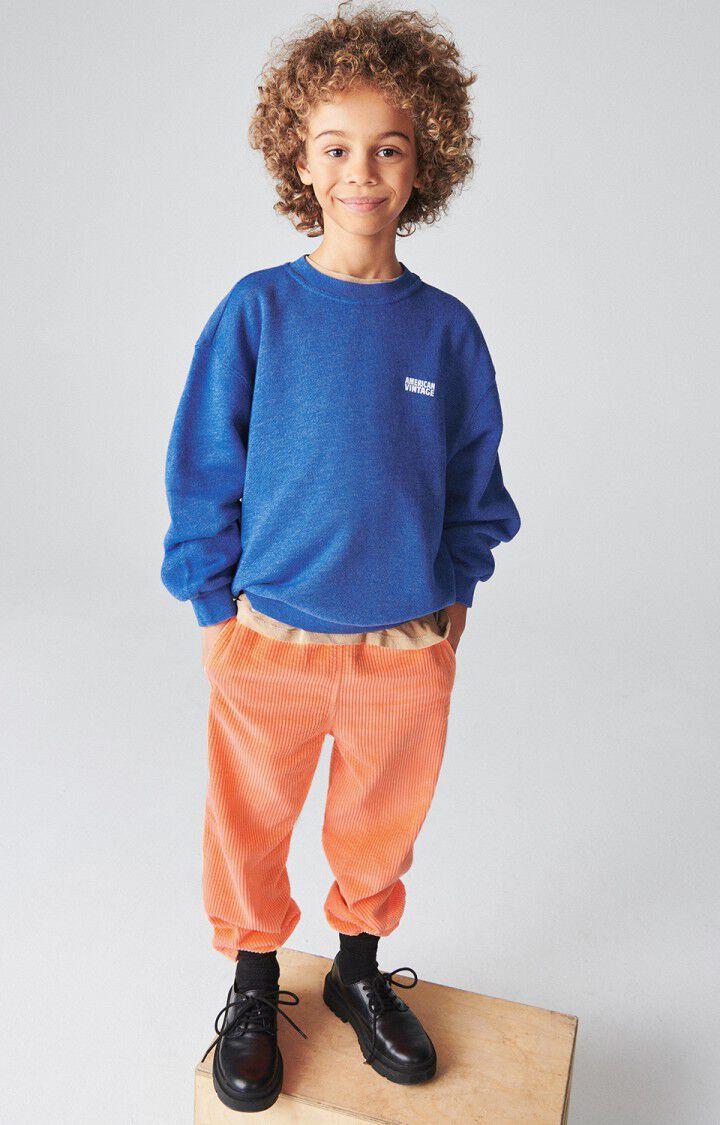 American Vintage Sweat Enfant Doven - BLEU ROI SURTEINT 32 Manches Longues Bleu - E24