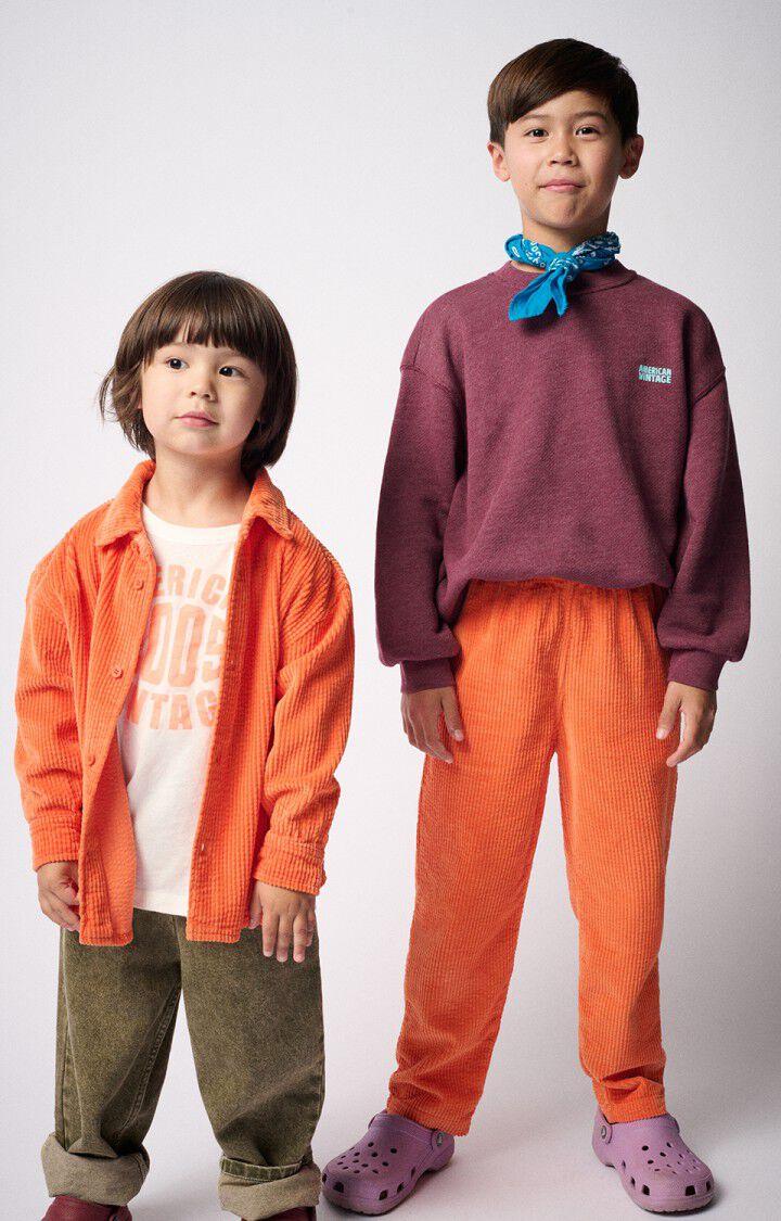 American Vintage Sweat Enfant Doven - BORDEAUX SURTEINT 32 Manches Longues Rouge - E25