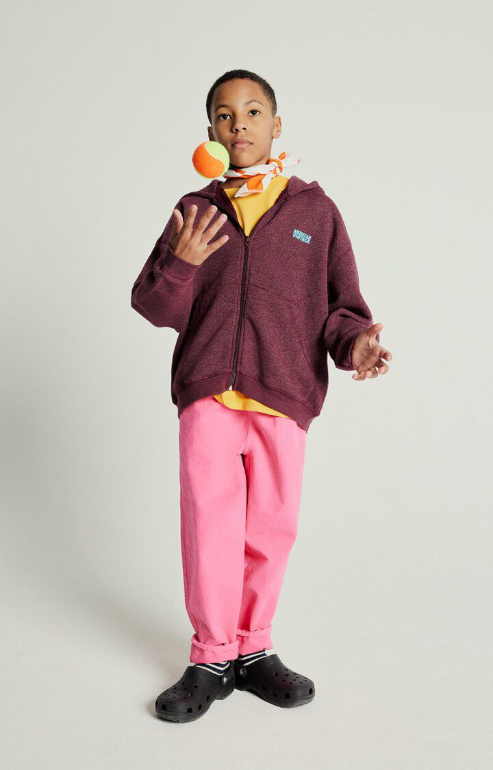 American Vintage Sweat Enfant Doven - BORDEAUX SURTEINT 33 Manches Longues Rouge - E25