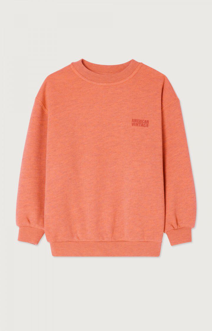 American Vintage Sweat Enfant Doven - ORANGE FLUO SURTEINT 32 Manches Longues Orange - E24