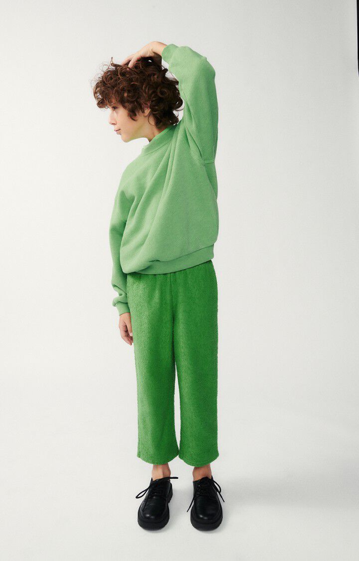 American Vintage Sweat Enfant Doven - PERRUCHE SURTEINT 32 Manches Longues Vert - E24