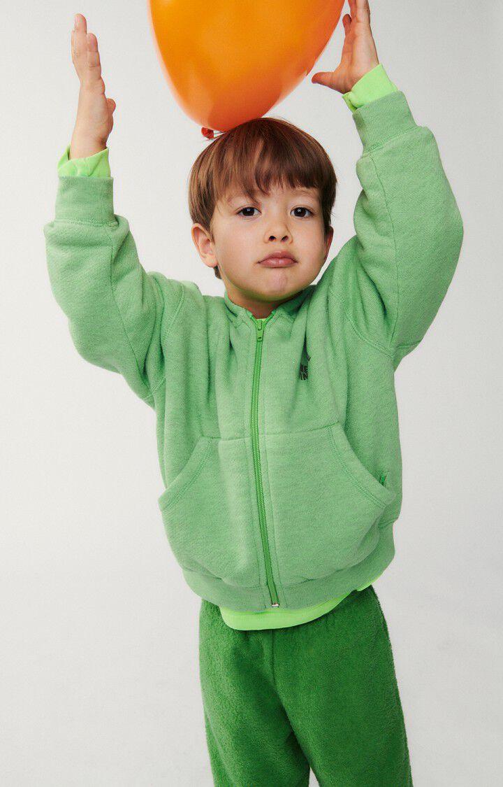 american vintage Sweat enfant Doven - PERRUCHE SURTEINT 33 Manches longues Vert - E24