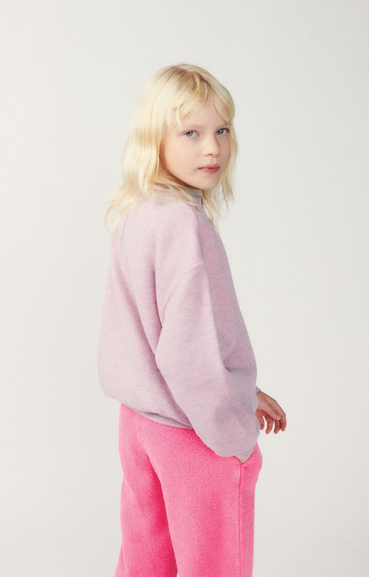 American Vintage Sweat Enfant Doven - SATIN SURTEINT 32 Manches Longues Rose - H24