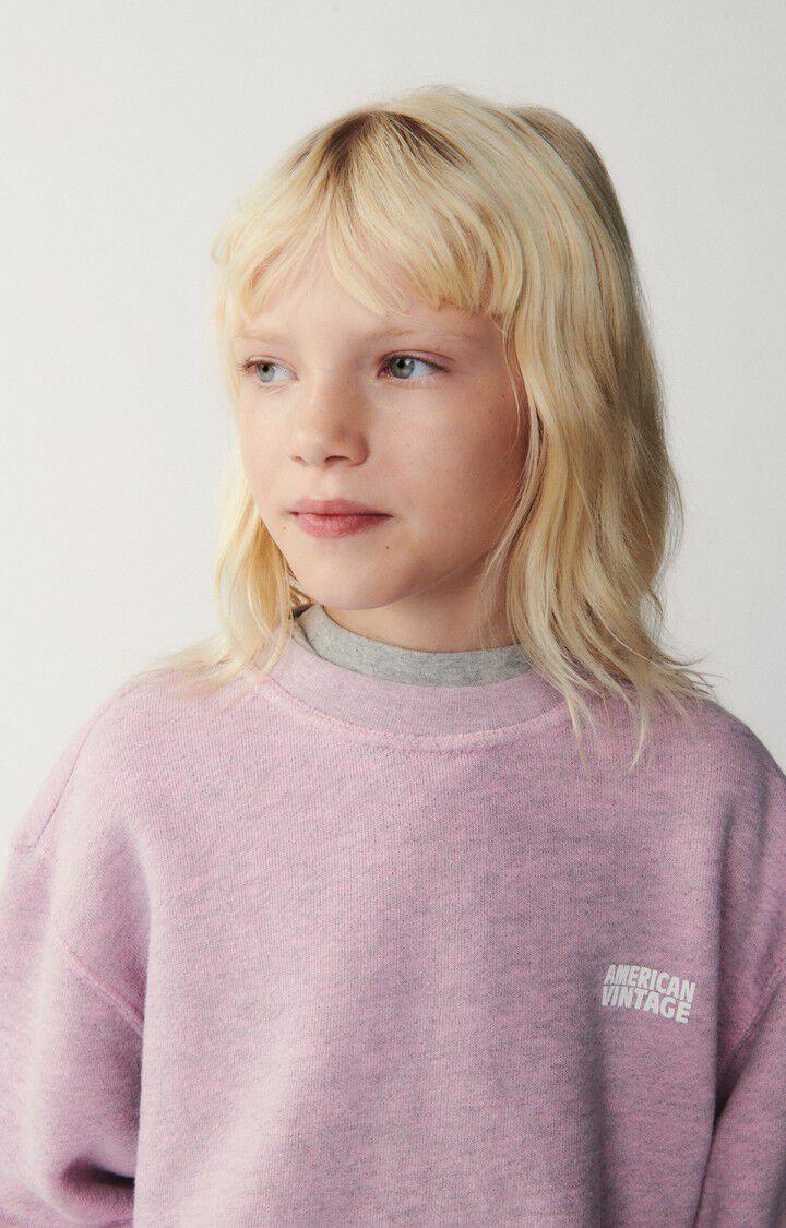 American Vintage Sweat Enfant Doven - SATIN SURTEINT 32 Manches Longues Rose - H24