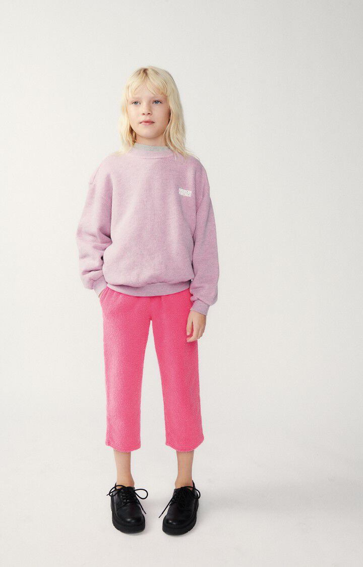 american vintage Sweat enfant Doven - SATIN SURTEINT 32 Manches longues Rose - H24