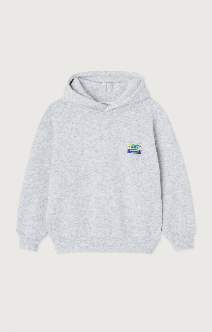 American Vintage Sweat Enfant Evona - GRIS CLAIR CHINE 36 Manches Longues Gris - E25