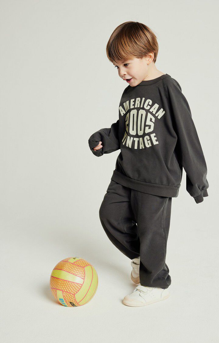 American Vintage Sweat Enfant Fazy - ACIER VINTAGE 46 Manches Longues Gris - E25